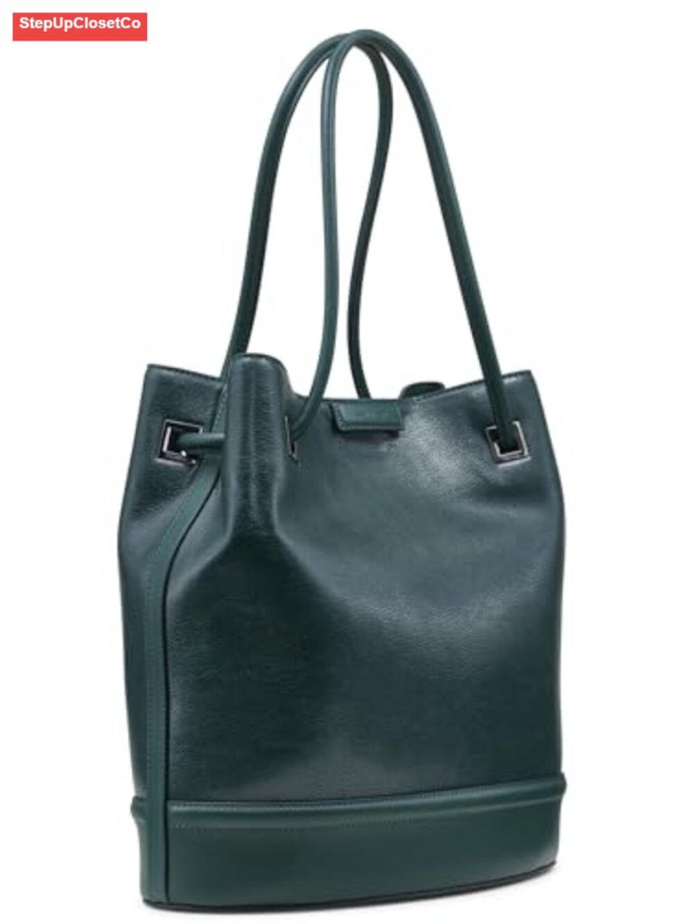 Vegan Leather Tote Bag with 2 Pockets Shoulder Handbag Work Travel - Picture 4 of 4